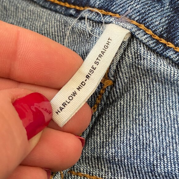 Rag & Bone Harlow Mid Rise Straight Blue Jeans Denim Size 26 in Kendra - Picture 6 of 7